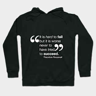 Succeed by trying WHITE TEXT Hoodie